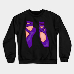 Purple Ballet Shoes Crewneck Sweatshirt